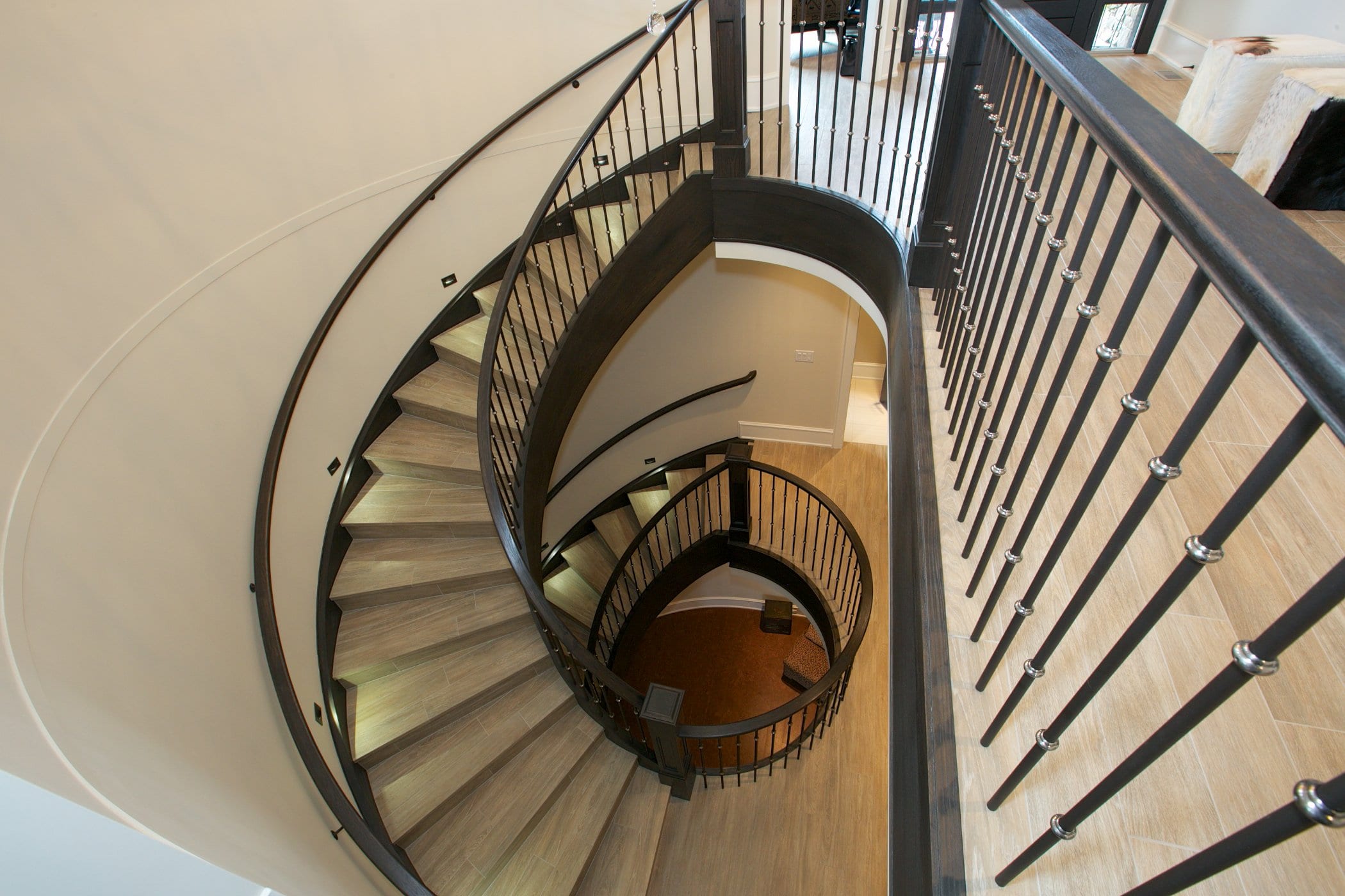 interior shot of west harbour home spiral staircase