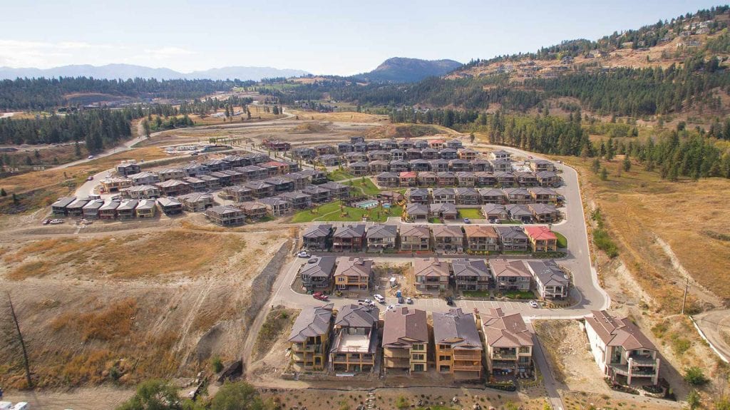 aerial shot of west harbour homes